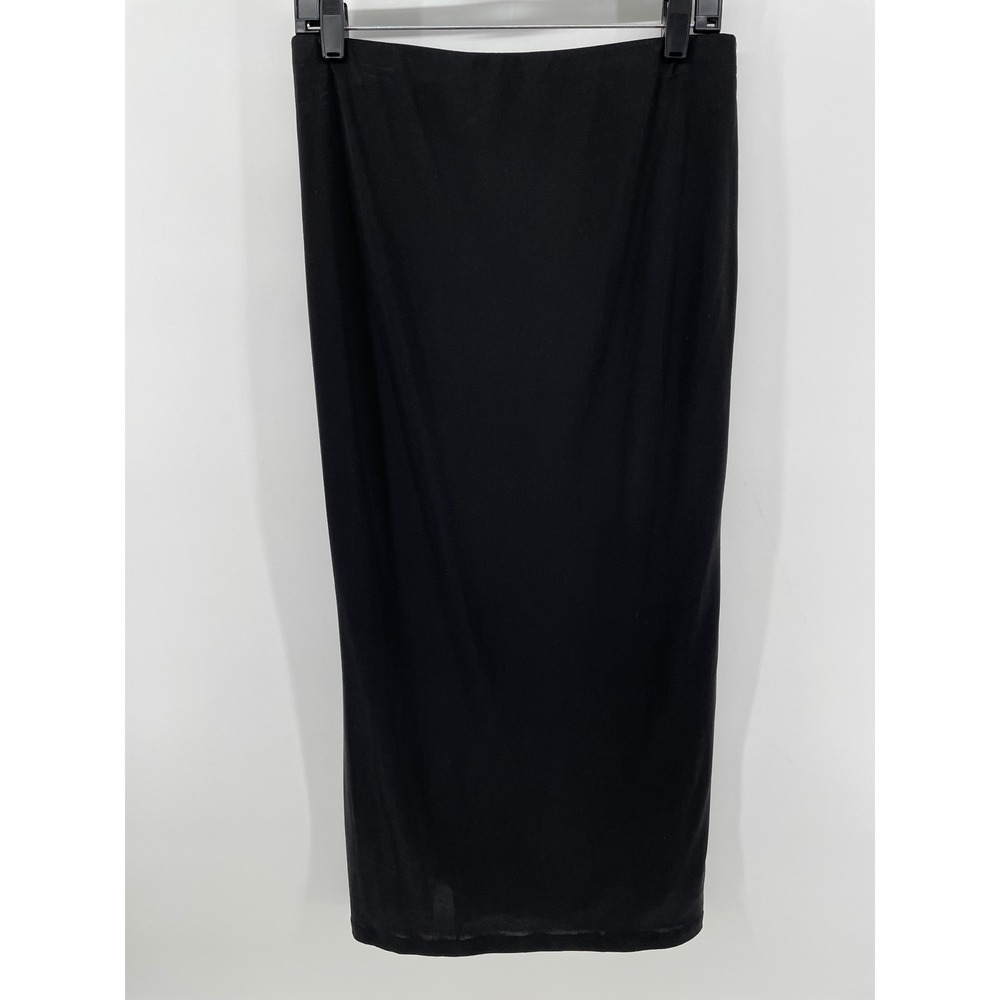 Tahari Liquid Knit Skirt Womens Medium Black Chic Closet Staple Classic Timeless - Picture 4 of 8